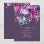 Lavender Passion Mardi Gras Party Uitnodiging (Voorkant / Achterkant)