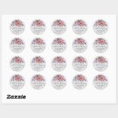 Lavender Peach Silver Floral Verse Wedding Ronde Sticker (Vel)