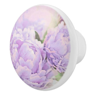 Lavender Peonies Keramische Knop