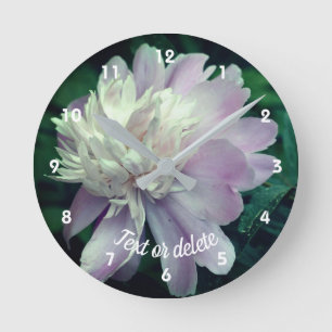 Lavender Peony Flower in Bloom Personalized Ronde Klok
