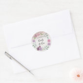 Lavender Peony Wood String of Lights Wedding Ronde Sticker (Envelop)