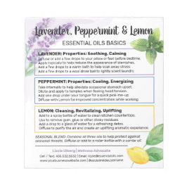 Lavender, Peppermint & Lemon Essential Oil Guide Notitieblok