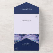 Lavender Periwinkle Glitter Agate Marble Wedding All In One Uitnodiging (Buitenkant)