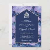 Lavender Periwinkle Marble Arch Muslim Wedding Kaart (Voorkant)
