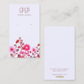 Lavender Pink Boho Floral Earring Display Visitekaartje (Voorkant / Achterkant)