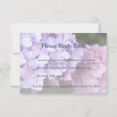 ©Lavender & Pink Hydrangeas Wedding RSVP Kaartje (Achterkant)