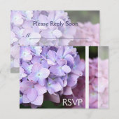 ©Lavender & Pink Hydrangeas Wedding RSVP Kaartje (Voorkant / Achterkant)