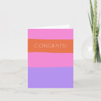 Lavender Pink Oranje Brede Stripes Gefeliciteerd