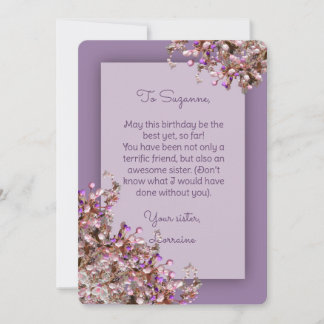 Lavender Pink Spring Lilacs Birthday Card Kaart