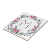 Lavender Pink Wild Roos en Eucalyptus Tegeltje (Zijkant)