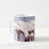 Lavender Plaid Momma Bear Koffiemok (Voorkant links)