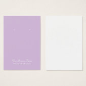 Lavender Plain Simple Custom Earring Card (Devant & derrière)