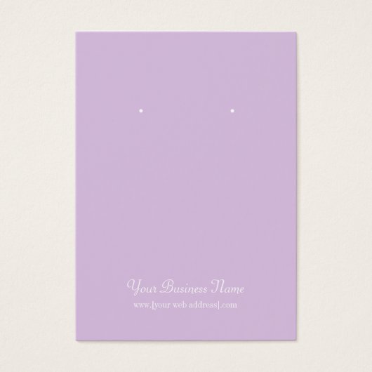 Lavender Plain Simple Custom Earring Card (Devant)