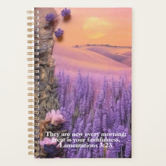 Lavender Planner Lamentations 3:23 (Voorkant)