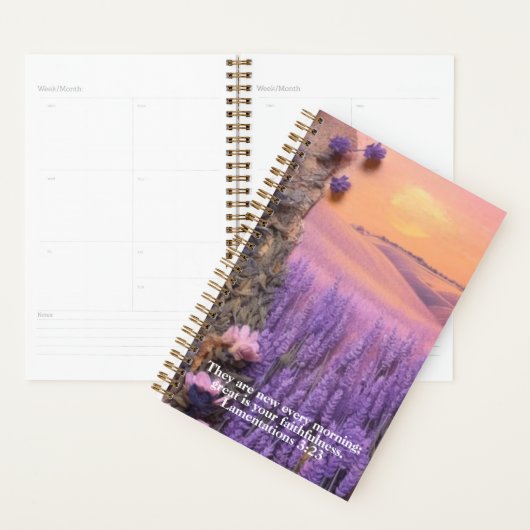Lavender Planner Lamentations 3:23 (Display)