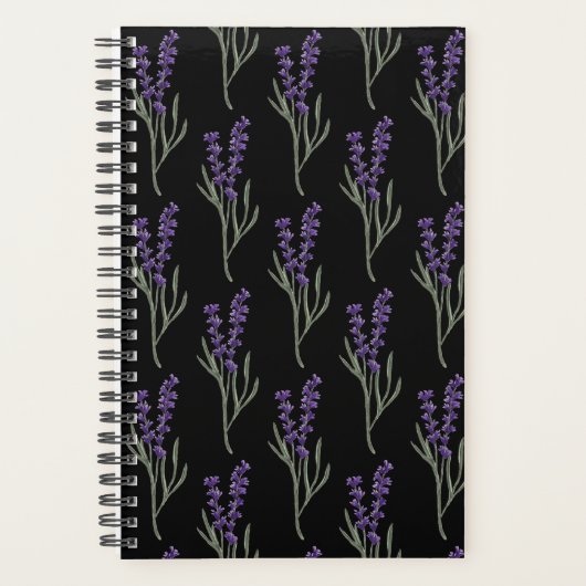 Lavender Planner - Motif noir (Devant)