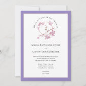 Lavender Plum Blossom Initiales Invitation (Devant)