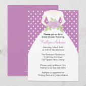 Lavender Polka Dot Bridal Shower Invitation Kaart (Voorkant / Achterkant)