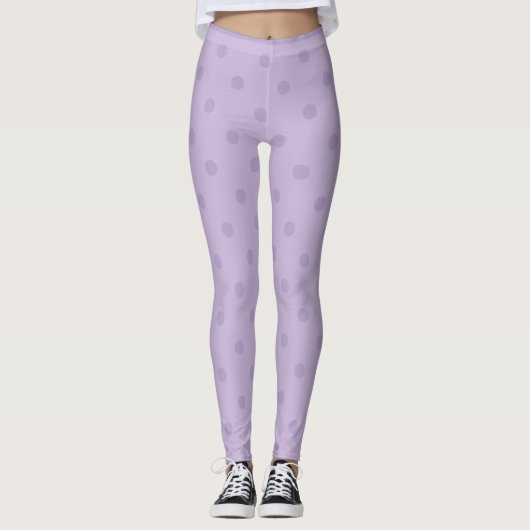 Lavender Polka Dot Leggings (Devant)