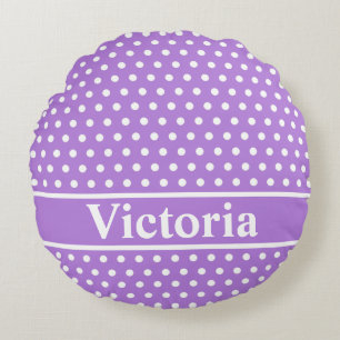 Lavender Polka Dots Rond Kussen
