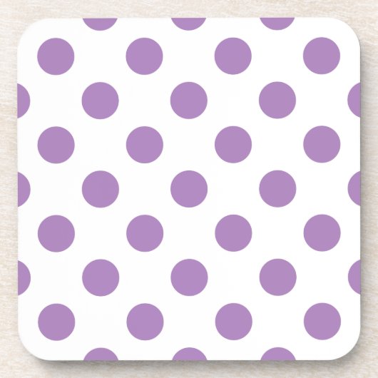 Lavender polka stipt wit drankjes onderzetter (Voorkant)