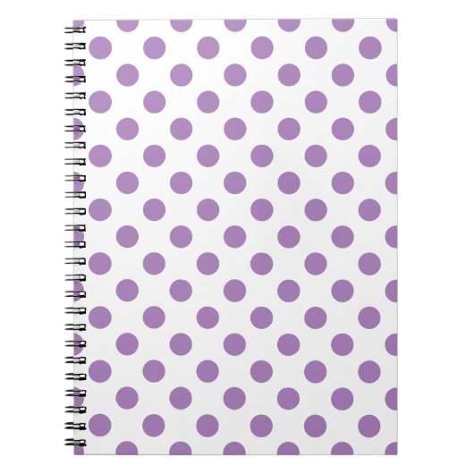 Lavender polka stipt wit notitieboek (Voorkant)