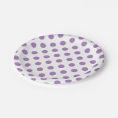 Lavender polka stipt wit papieren bordje (Gekanteld)