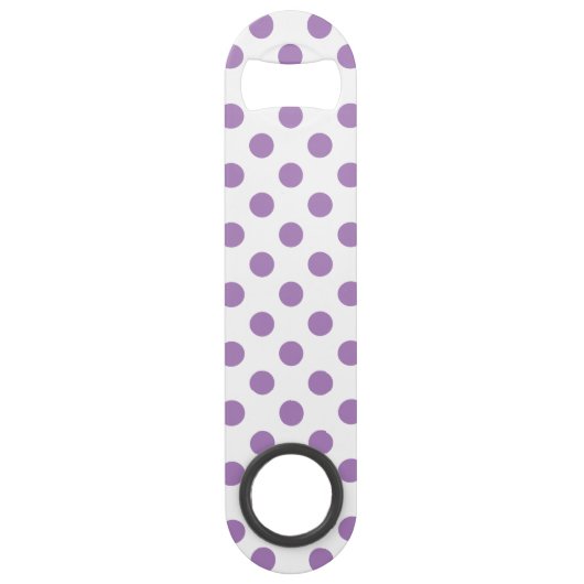 Lavender polka stipt wit speed flessenopener (Voorkant)