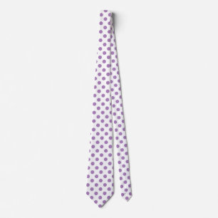 Lavender polka stipt wit stropdas