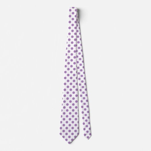 Lavender polka stipt wit stropdas (Voorkant)