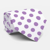 Lavender polka stipt wit stropdas (Opgerold)
