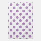 Lavender polka stipt wit theedoek (Verticaal)