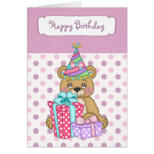 Lavender Polkadot Beer Birthday Wenskaart