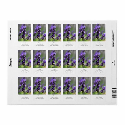 Lavender Portrait Etiket (Full Sheet)