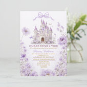 Lavender Princess Castle Birthday Invitation (Debout devant)