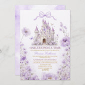 Lavender Princess Castle Birthday Invitation (Devant / Derrière)