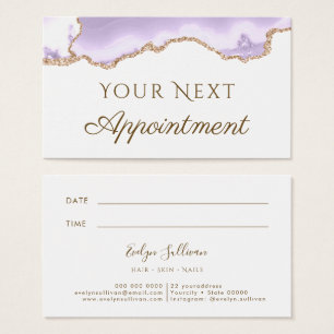 lavender purple Agate Appointment Card