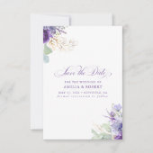 Lavender Purple Botanical Elegant Save the Date (Devant)