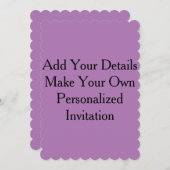 Lavender Purple Créez vos propres Invitations vier (Devant / Derrière)