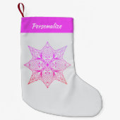 Lavender Purple Mandala Personalized Christmas Kleine Kerstsok (Voorkant)