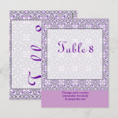 Lavender Purple Numéro de table Carte postale (Devant / Derrière)