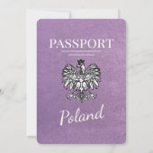 Lavender Purple Pologne Passeport Faire-part de ma (Dos)