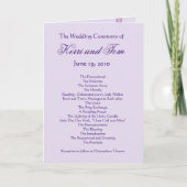 LAVENDER PURPLE Programme de mariage Customisé (Devant)
