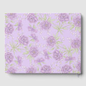 Lavender Purple Rose Wedding Gastenboek (Achterkant)