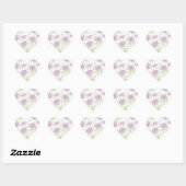 Lavender Purple Rose Wedding Hart Sticker (Vel)
