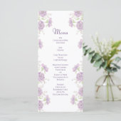 Lavender Purple Rose Wedding Menus (Debout devant)