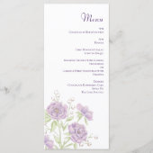 Lavender Purple Rose Wedding Menus (Devant)
