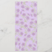 Lavender Purple Rose Wedding Menus Menu (Achterkant)