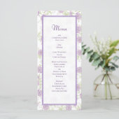 Lavender Purple Rose Wedding Menus Menu (Staand voorkant)
