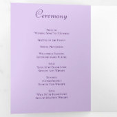 Lavender Purple Rose Wedding Programs Drieluik Programma (Binnenzijde eerst)